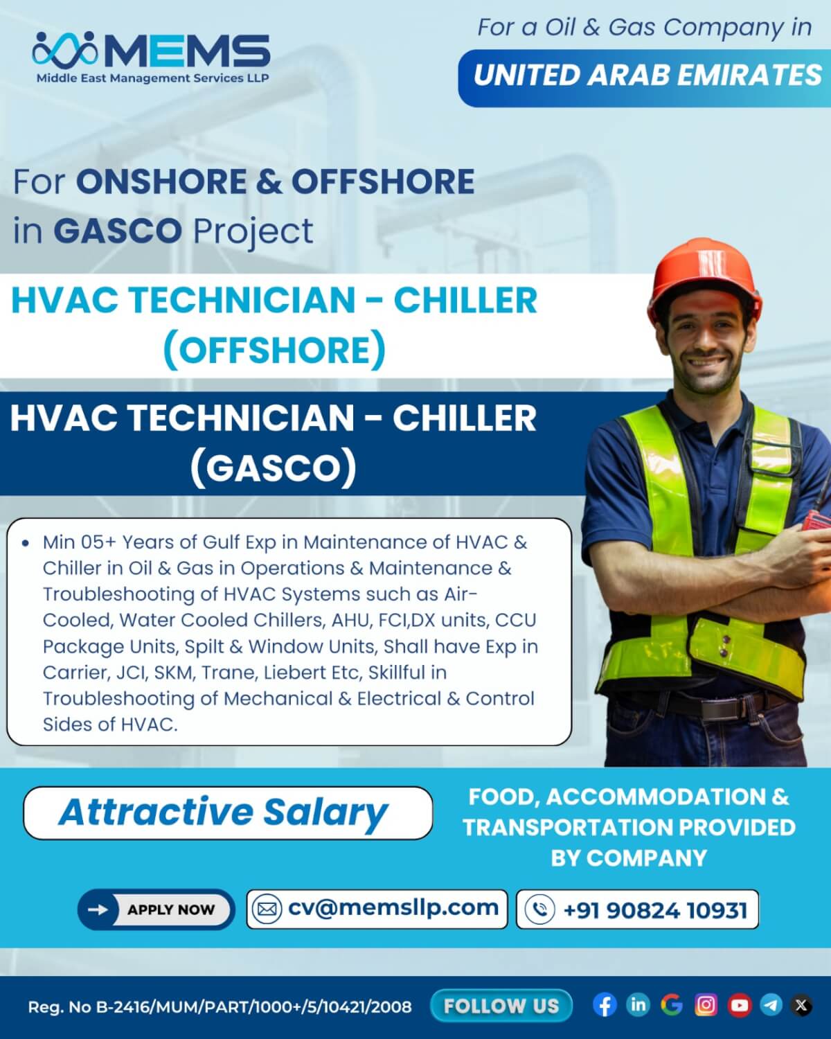 Hiring for UAE – Oil & Gas Project (GASCO)