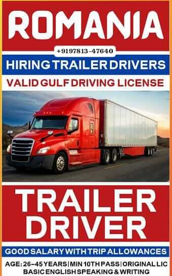TRUCK DRIVER REQUIRED FOR ROMANIA