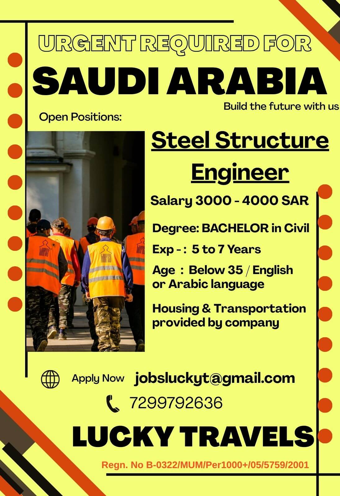 Urgently Hiring for Saudi European Tent Company / CV Selection & ONline Interview/ Contact on 7299792636