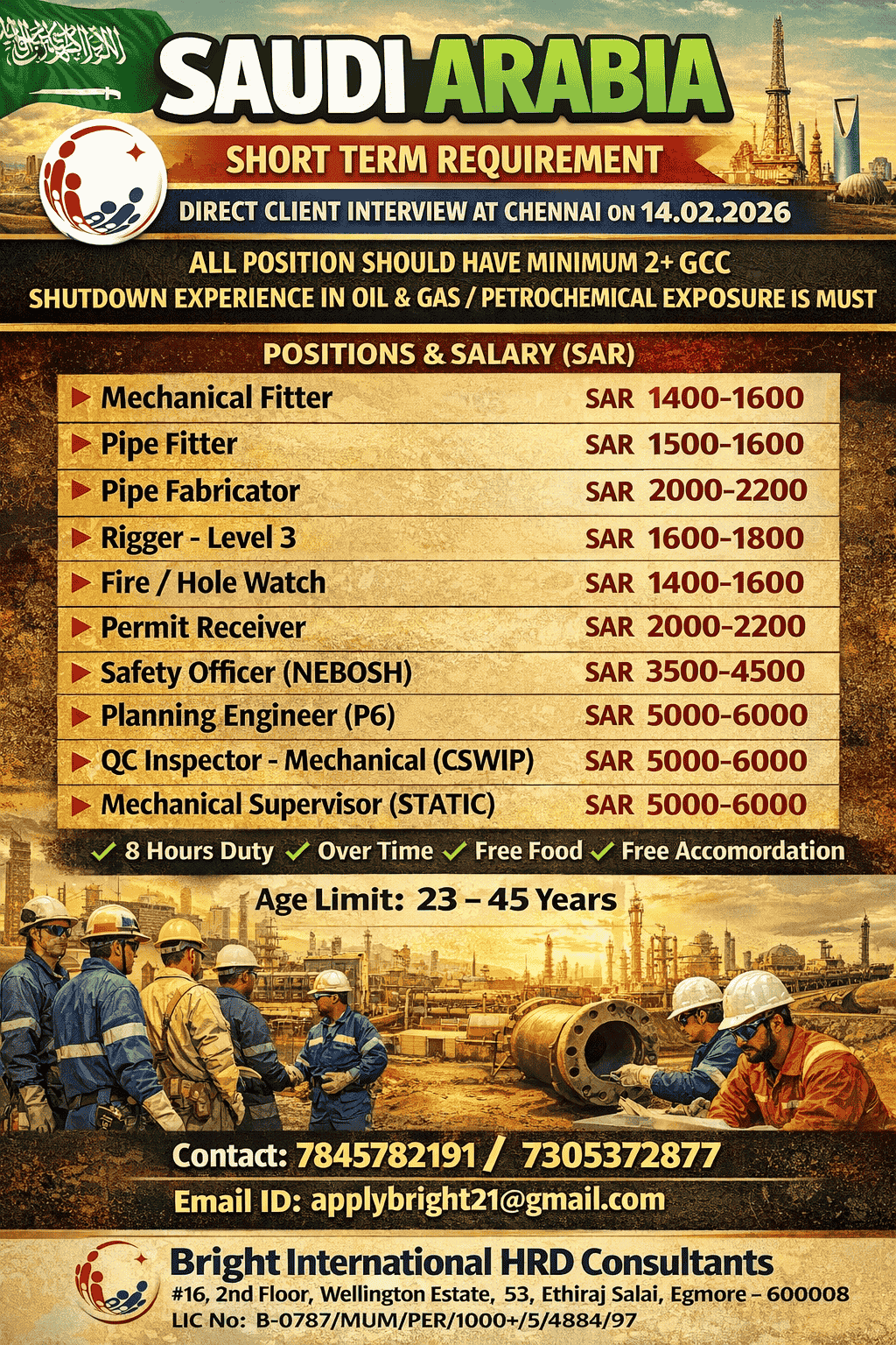 FREE REQUIREMENT - SHORT TERM