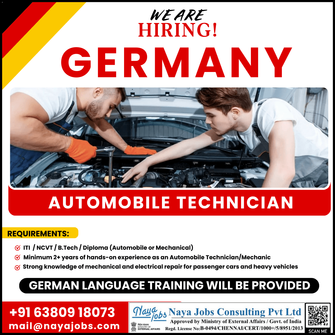 URGENT HIRING – AUTOMOBILE TECHNICIAN