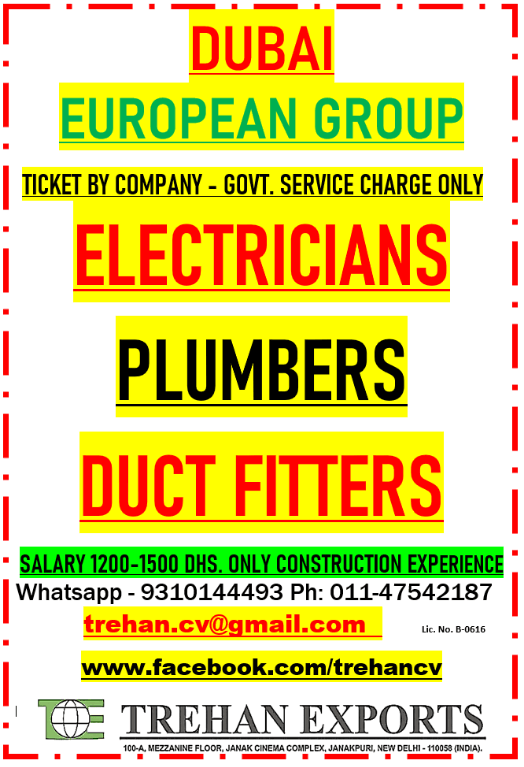ELECTRICIANS PLUMBERS DUCTMEN ELECTRICIANS PLUMBERS DUCTMEN