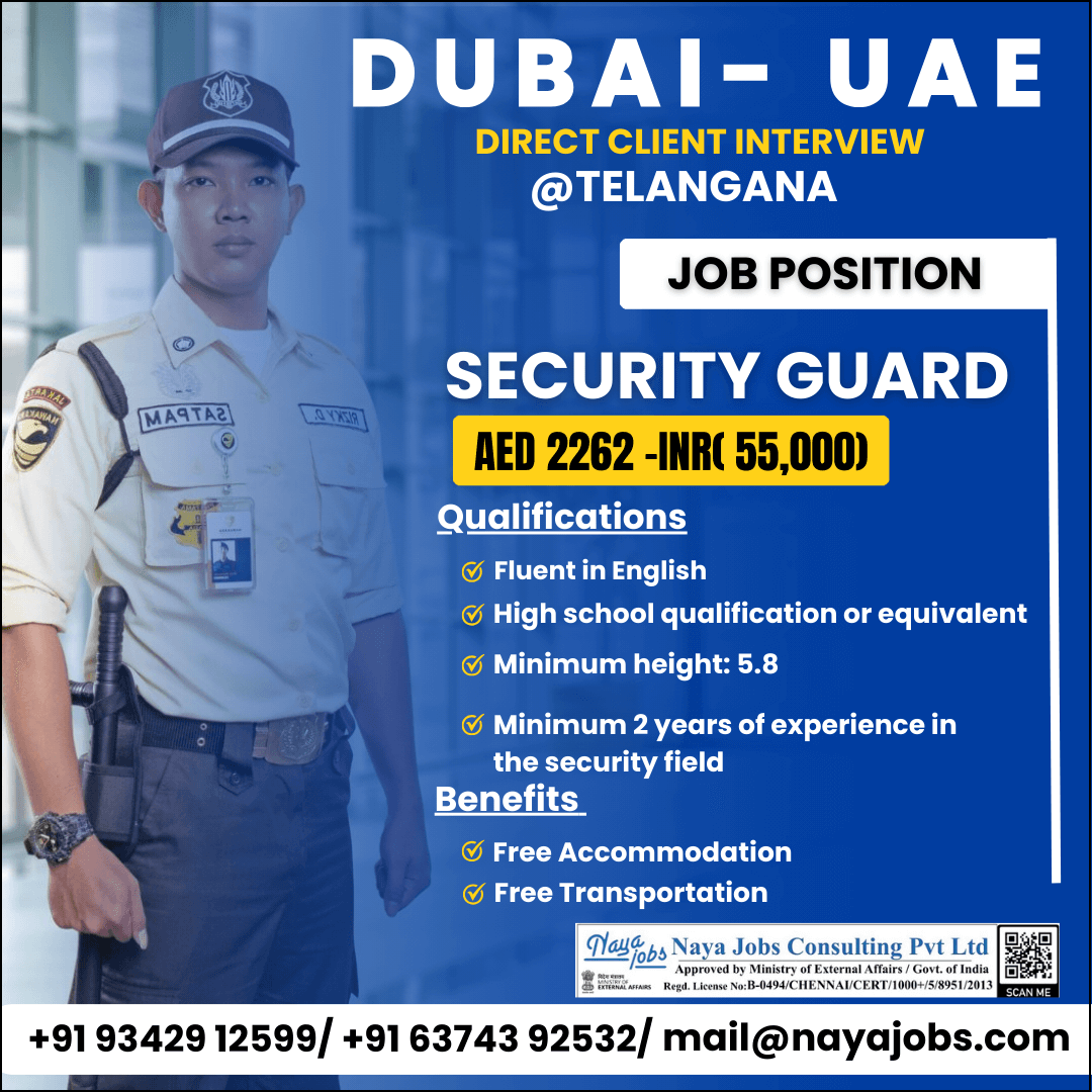 Urgent Hiring: Security Guard Jobs in Dubai – Direct Interview