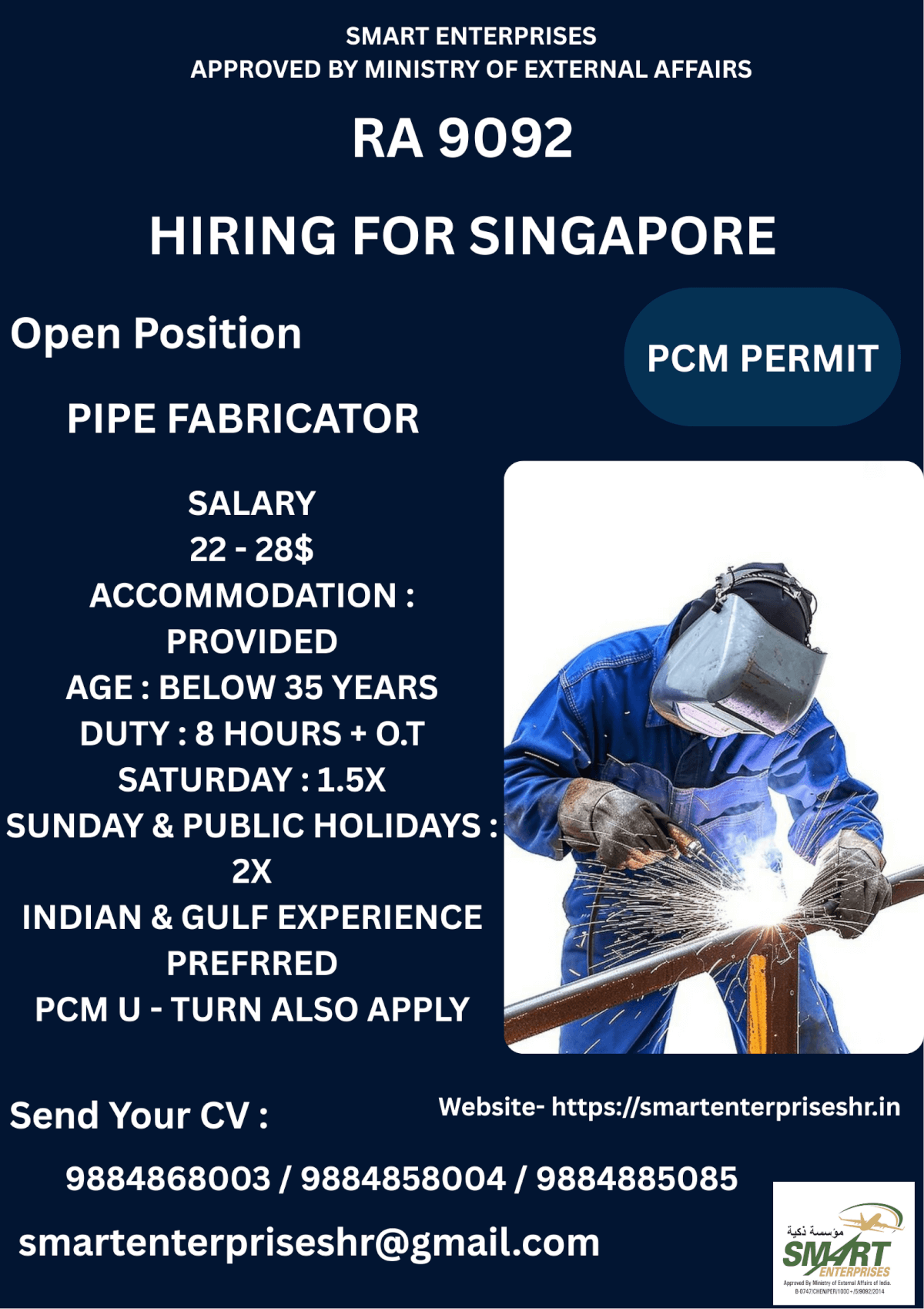URGENT REQUIREMENT FOR SINGAPORE
