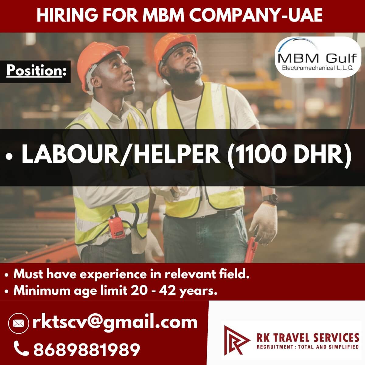 HIRING FOR MBM COMPANY-UAE