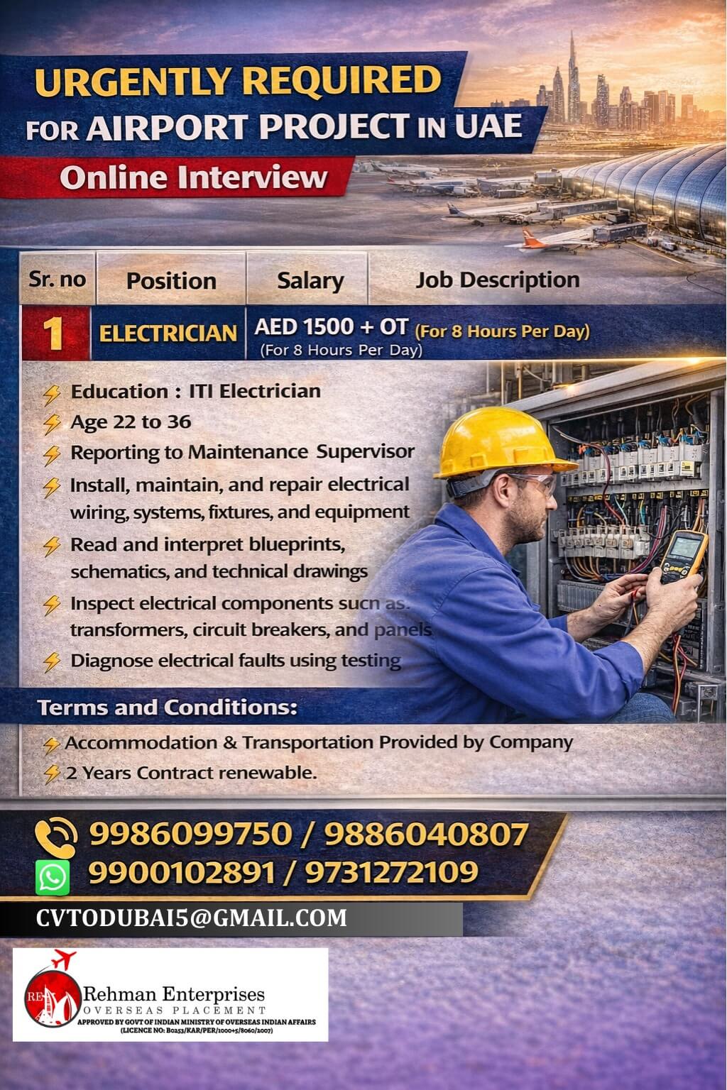 URGENT REQUIRED FOR AIRPORT PROJECT IN UAE