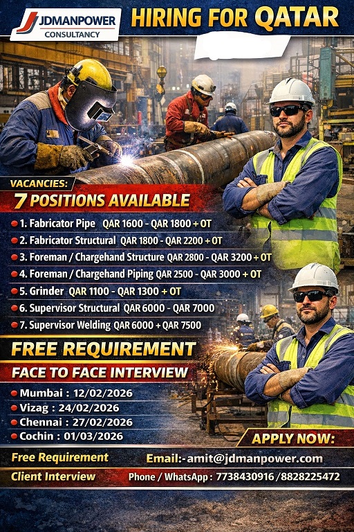 URGENT FREE REQUIREMENT FOR QATAR