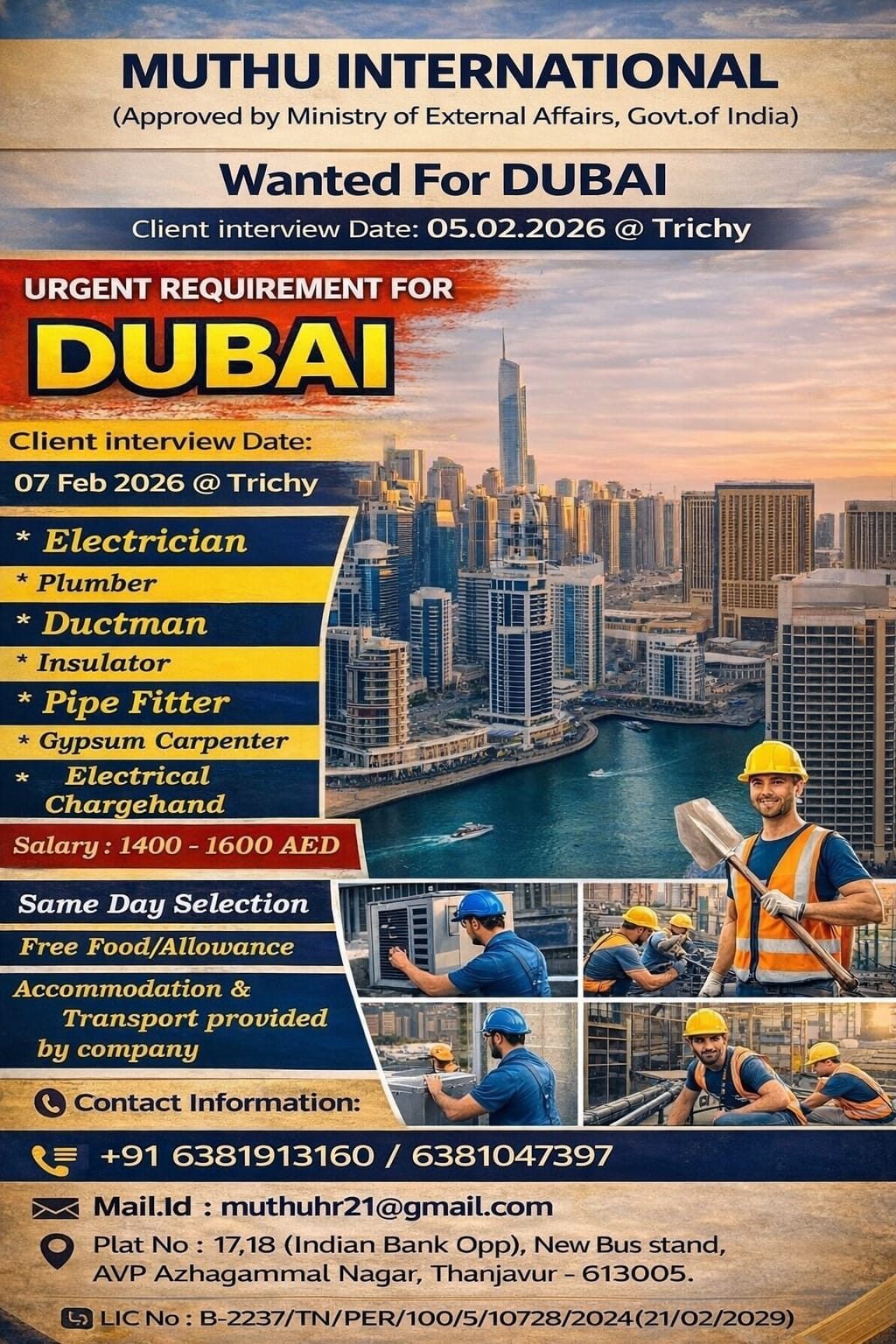 WANTED FOR DUBAI