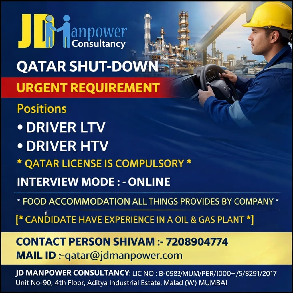 URGENTS REQURIEMENTS QATAR SHUT - DOWN