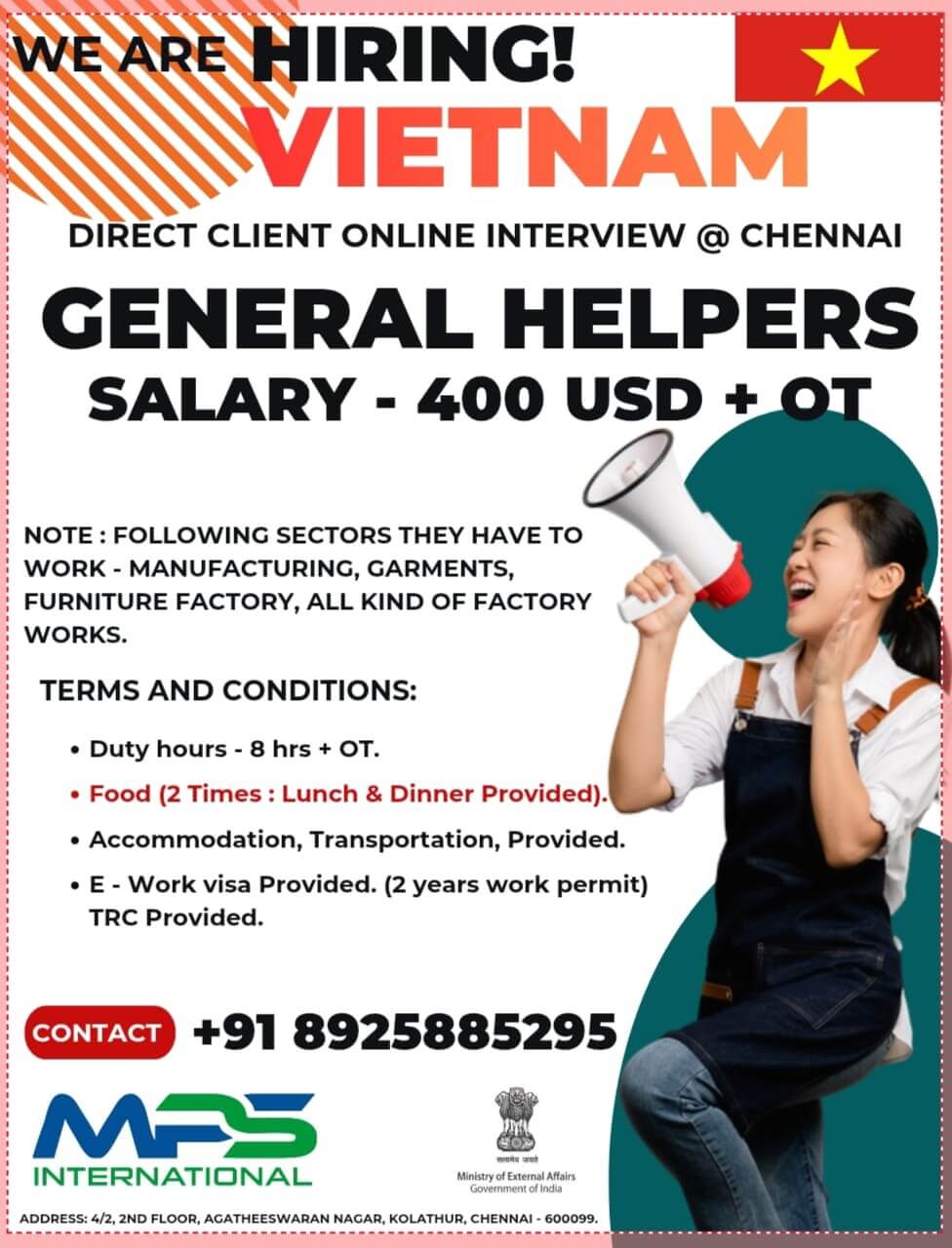 WE ARE HIRING! VIETNAM DIRECT CLIENT ONLINE INTERVIEW @ CHENNAI