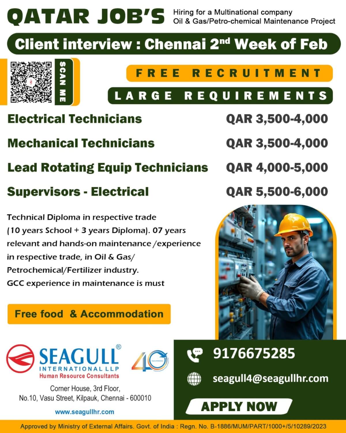 FREE & VERY URGENT REQUIREMENTS FOR OIL & GAS COMPANY AT QATAR