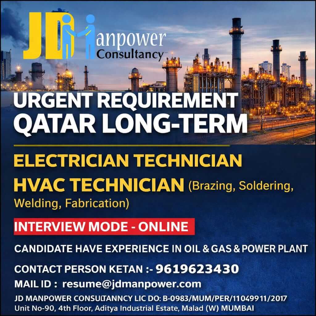 URGENT REQUIREMENT FOR QATAR