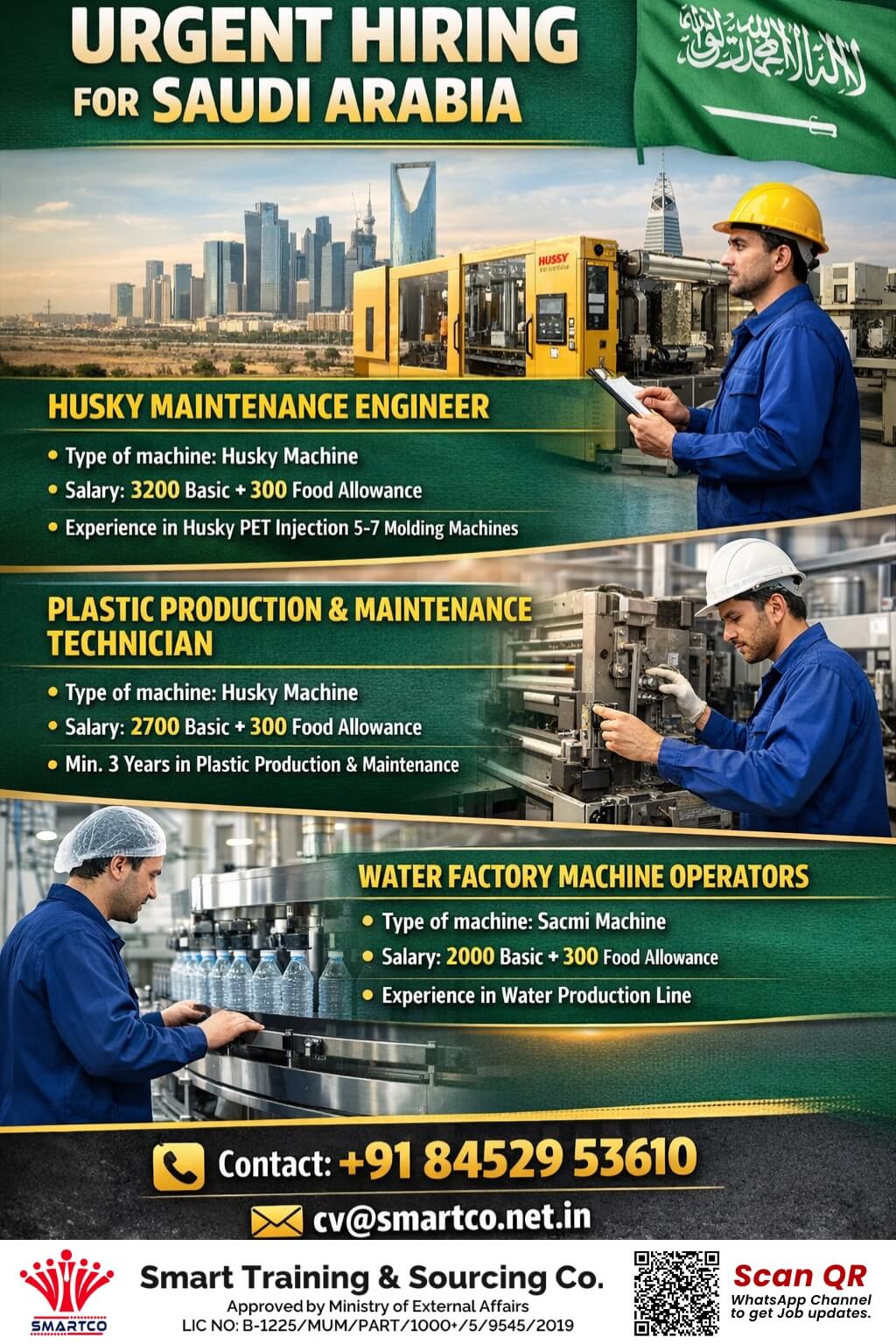 URGENT HIRING FOR SAUDI ARABIA HUSKY MAINTENANCE ENGINEER