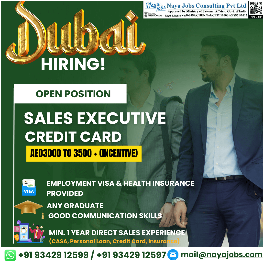 URGENT HIRING – SALES EXECUTIVE (BANKING SALES)
