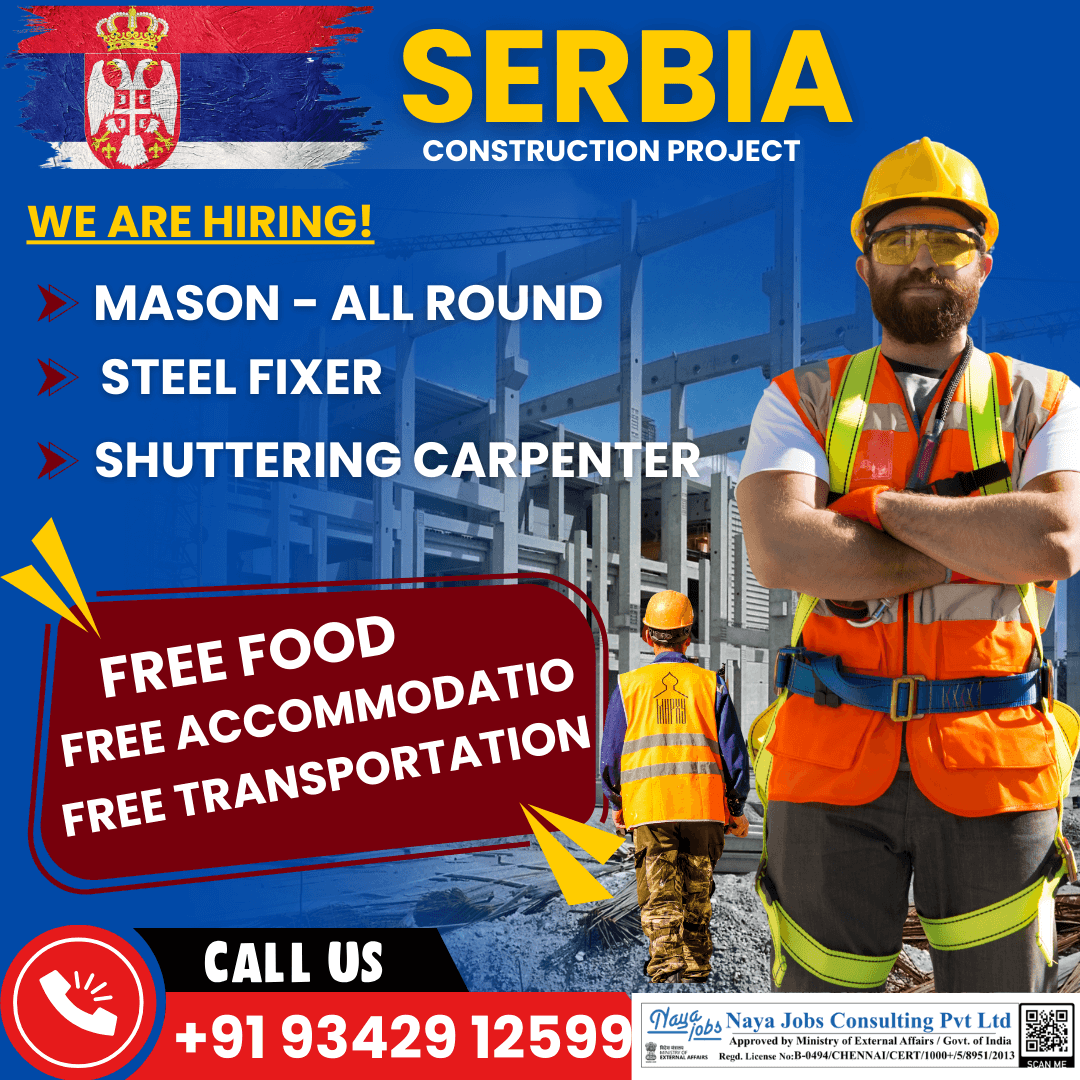 We are hiring skilled construction workers for Serbia (Europe) with immediate deployment.