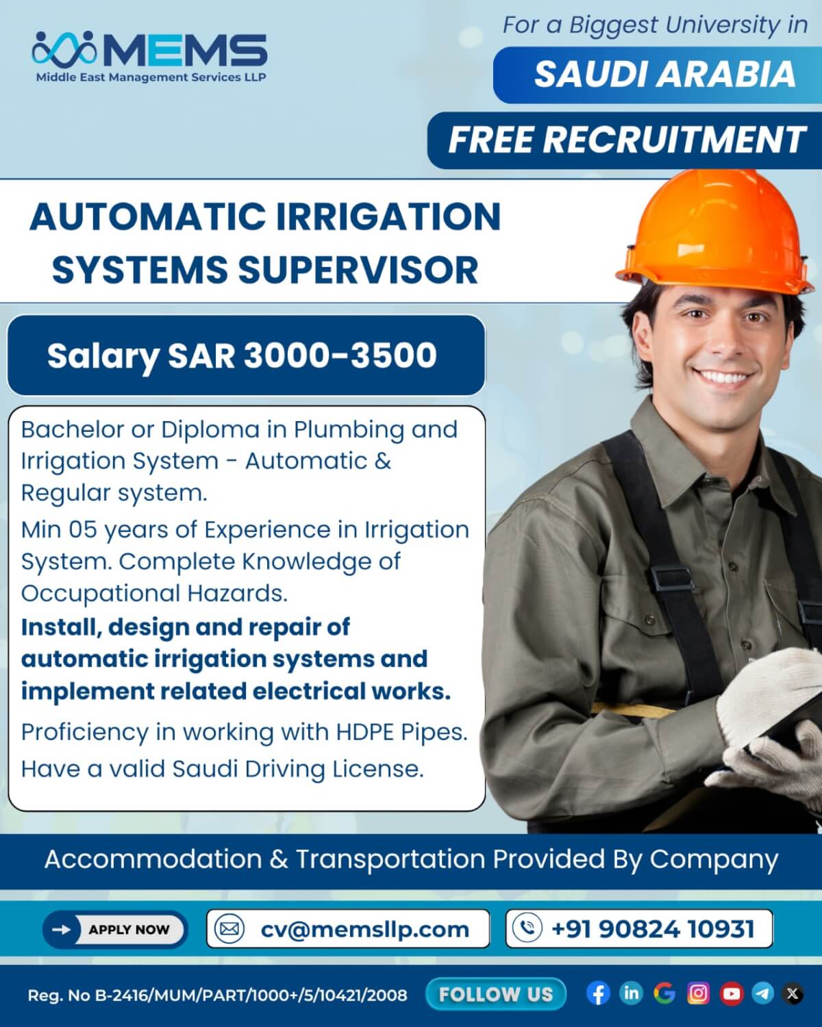 We are hiring for a Biggest University in Saudi Arabia We are hiring for a Biggest University in Saudi Arabia