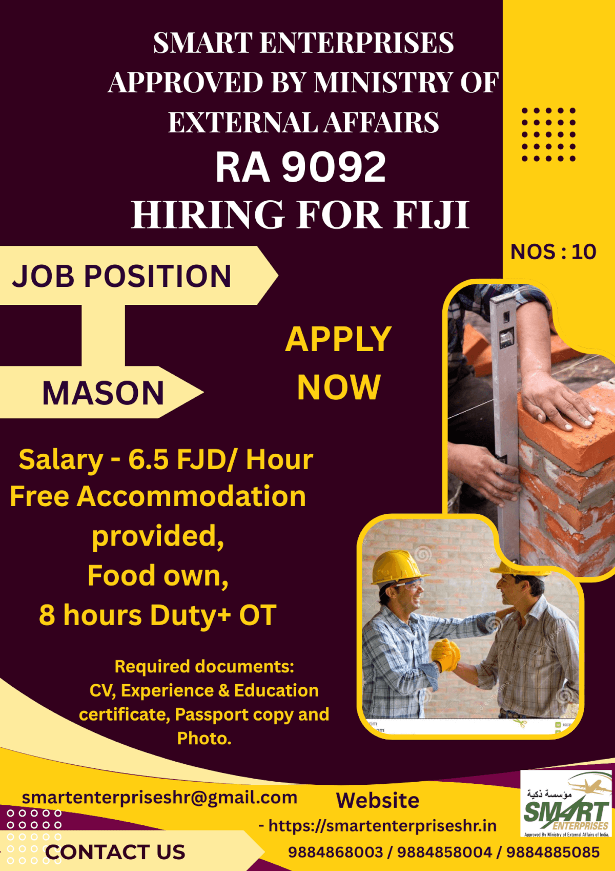 URGENT REQUIREMENT FOR FIJI