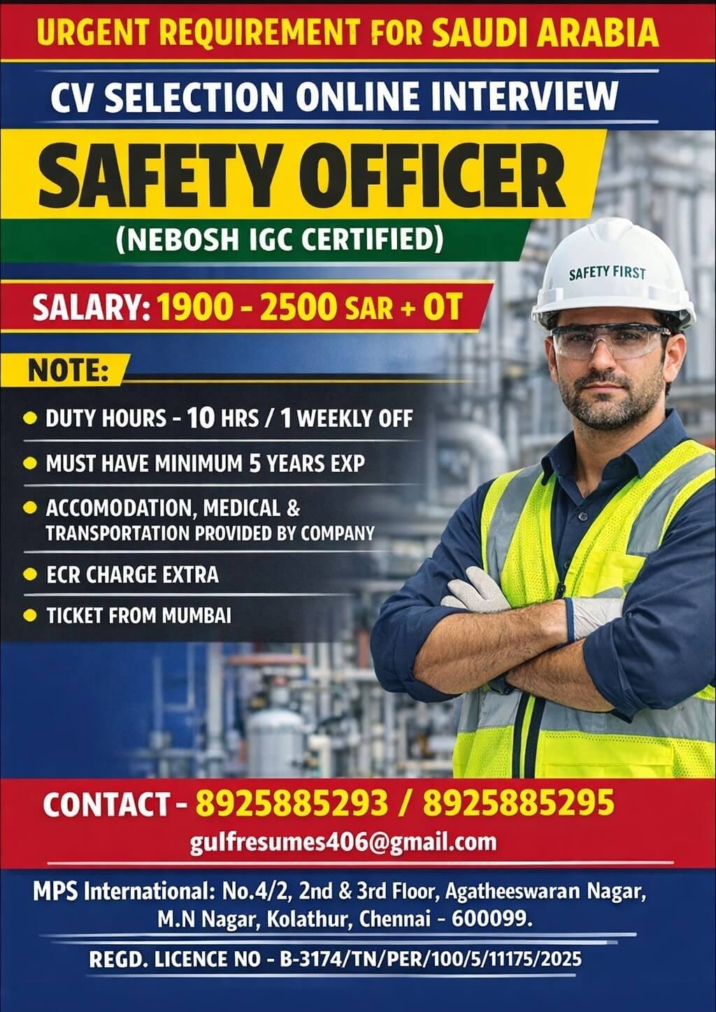 URGENT REQUIREMENT FOR SAUDI ARABIA CV SELECTION ONLINE INTERVIEW