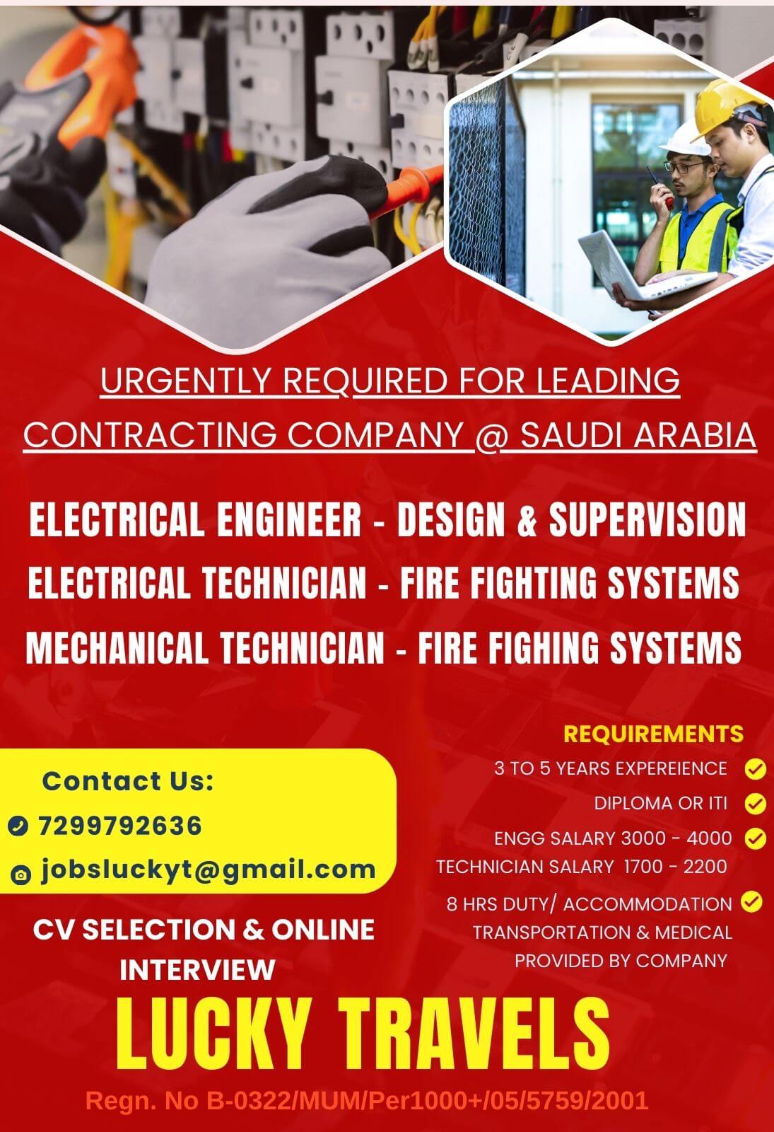 Urgent Required for Leading Contracting Company at Saudi Arabia - Aramco project