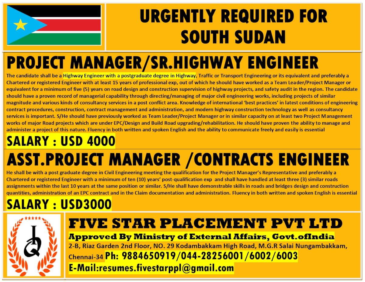 URGENTLY REQUIRED FOR SOUTH SUDAN