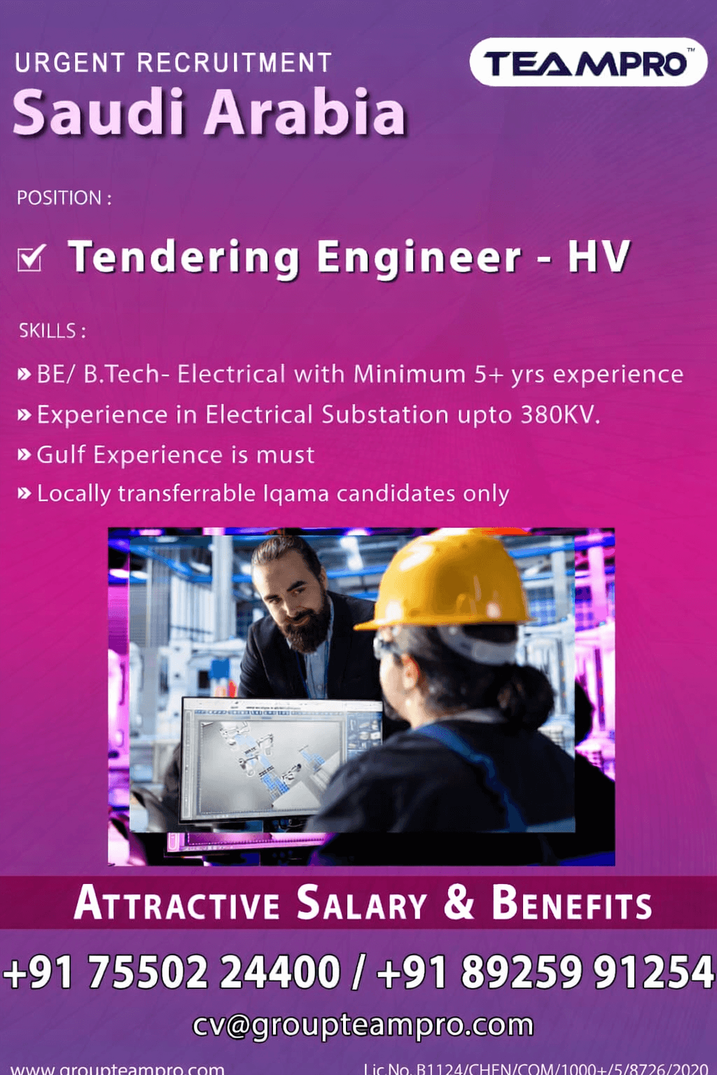 ? HIRING – TENDERING ENGINEER (HV) | SAUDI ARABIA