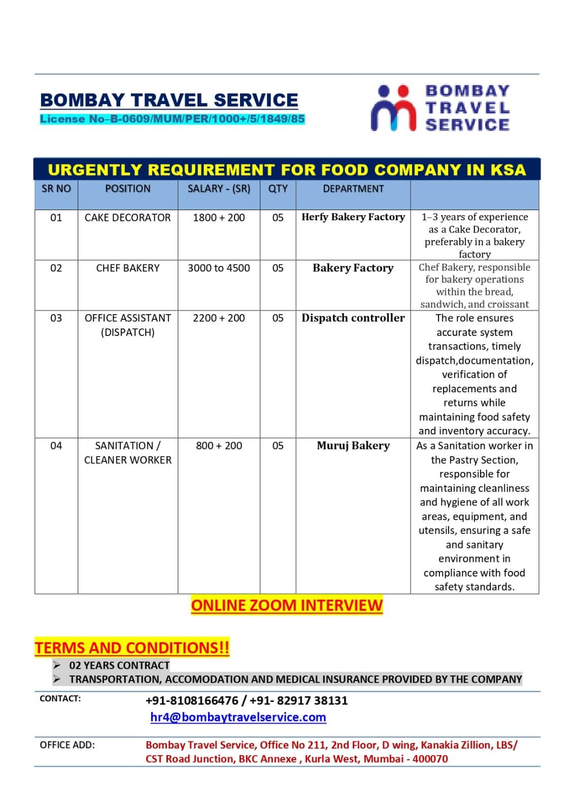 Urgently Required for ksa reputed co. Urgently Required for ksa reputed co.