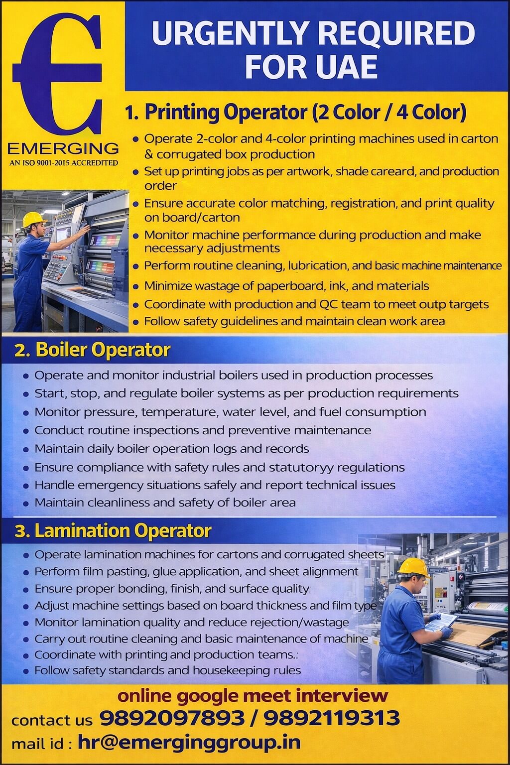 URGENTLY REQUIRED FOR UAE URGENTLY REQUIRED FOR UAE