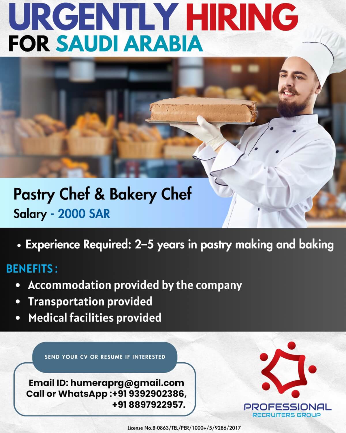 URGENTLY HIRING FOR SAUDI ARABIA URGENTLY HIRING FOR SAUDI ARABIA