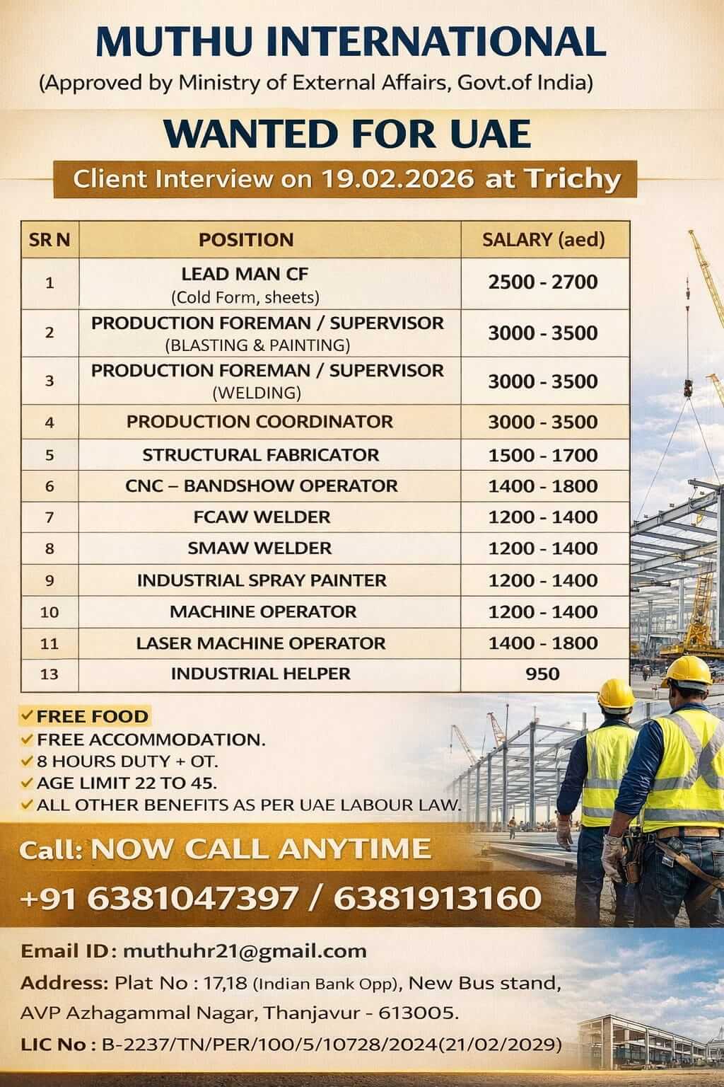 WANTED FOR UAE WANTED FOR UAE