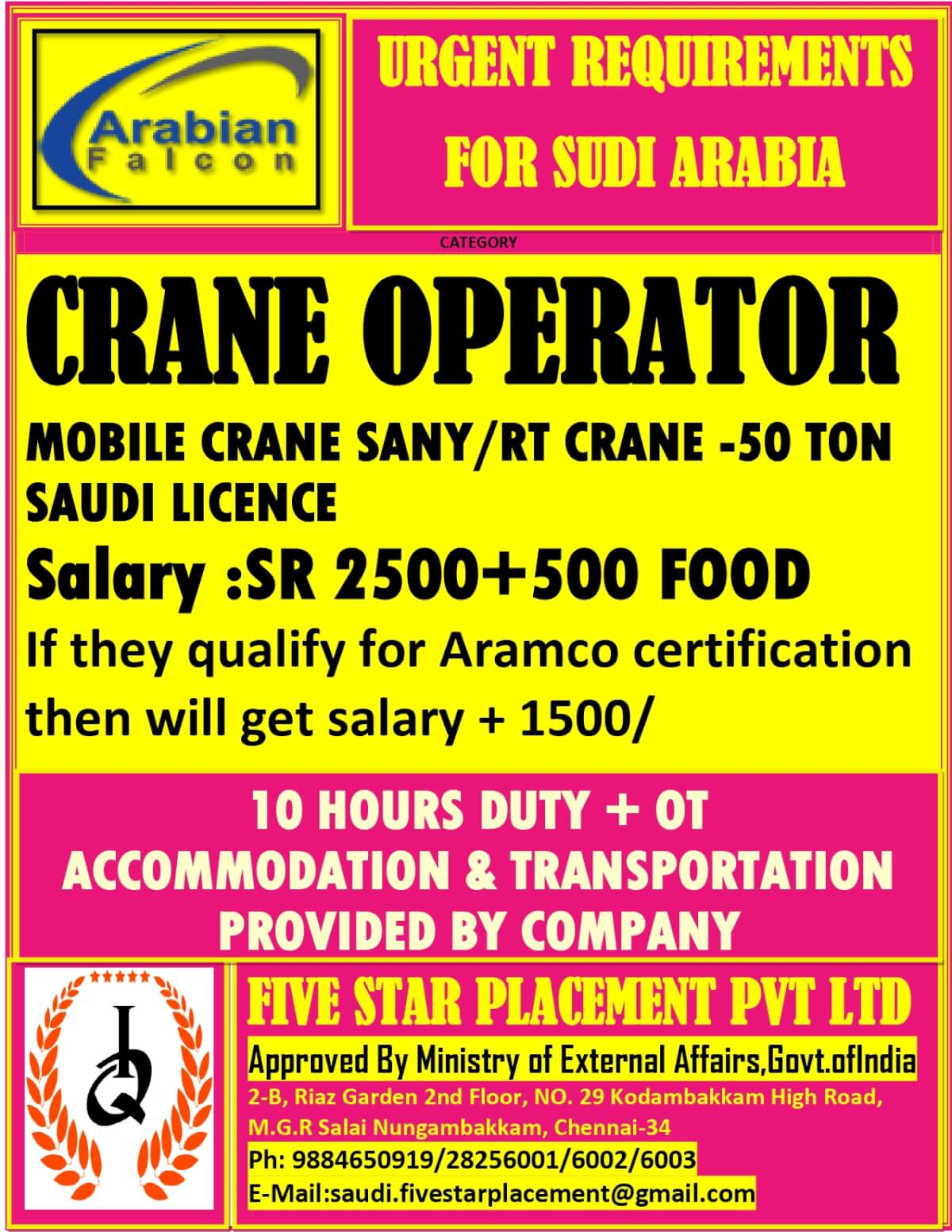 URGENTLY REQUIRED FOR SAUDI ARABIA URGENTLY REQUIRED FOR SAUDI ARABIA