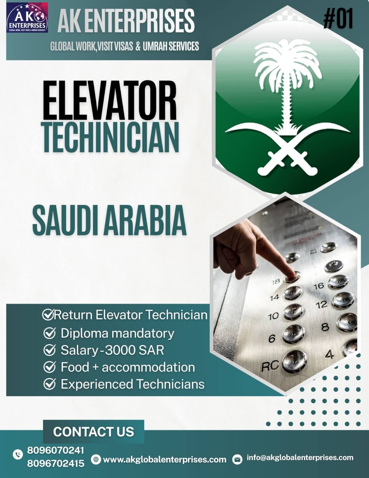 New Requirements for Saudi Arabia -Return Elevator Technician New Requirements for Saudi Arabia -Return Elevator Technician