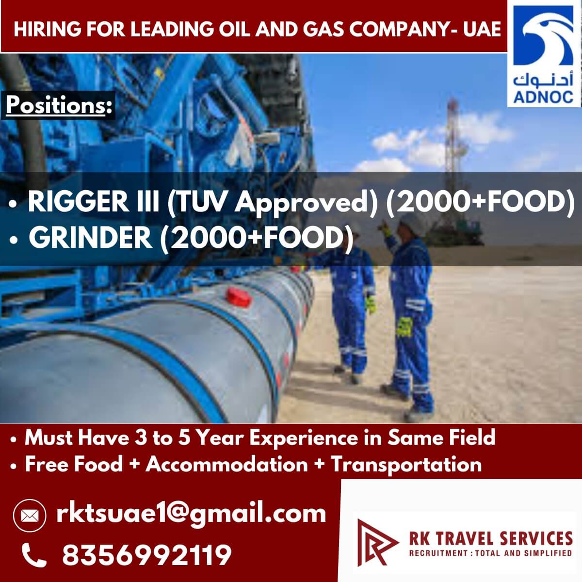 HIRING FOR LEADING OIL AND GAS COMPANY- UAE