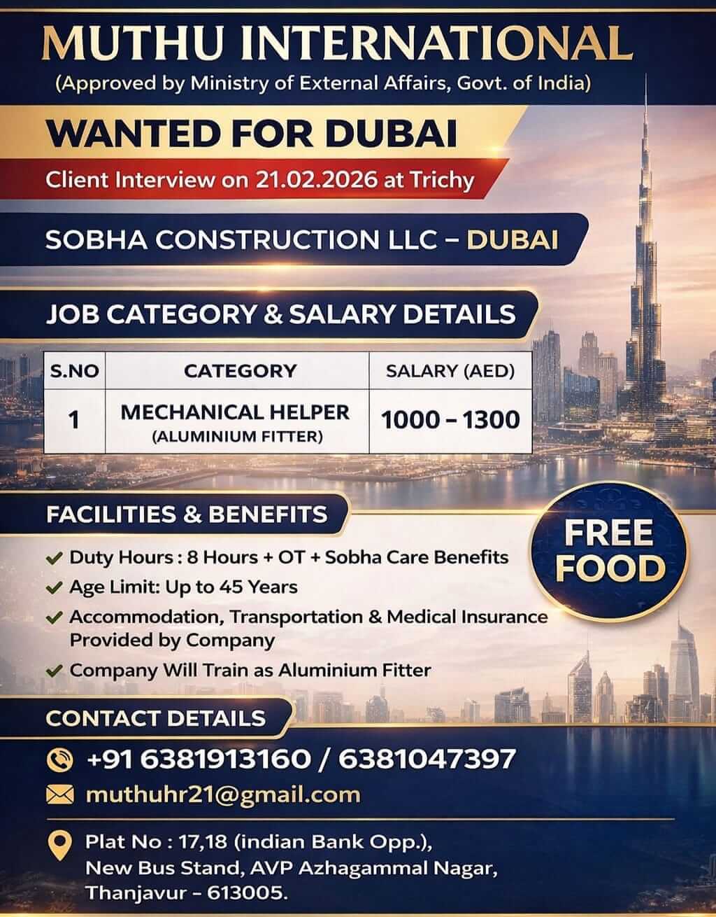 WANTED FOR DUBAI