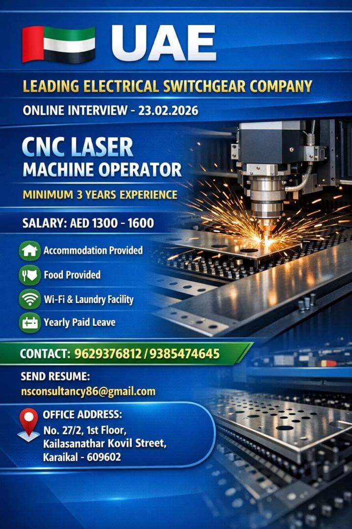 CNC Laser Machine Operator Job in UAE