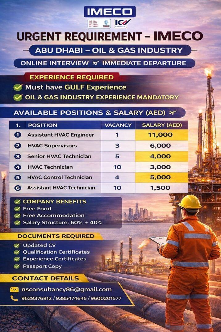 HVAC Technician Jobs in Abu Dhabi Oil & Gas
