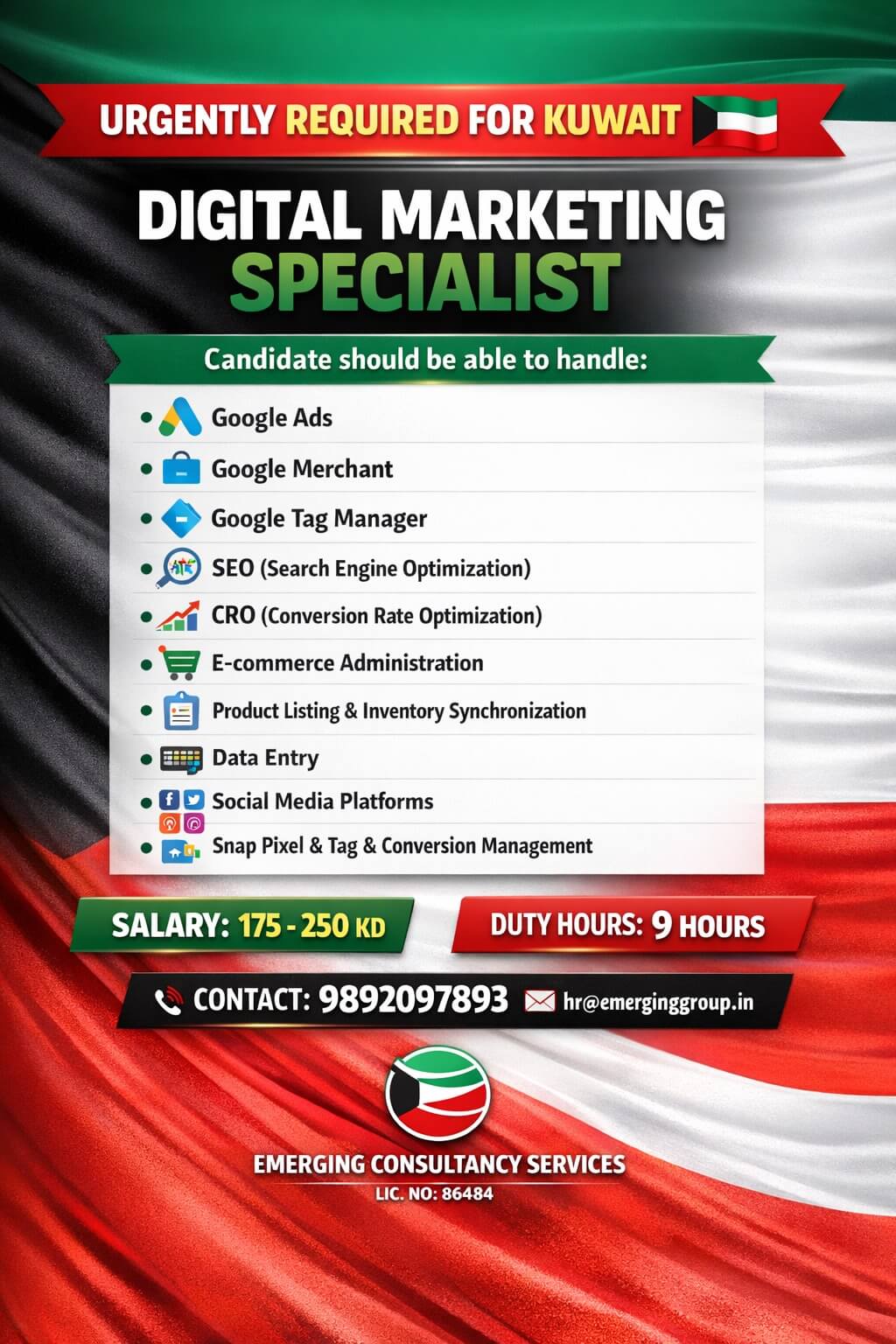 URGENTLY REQUIRED FOR KUWAIT URGENTLY REQUIRED FOR KUWAIT