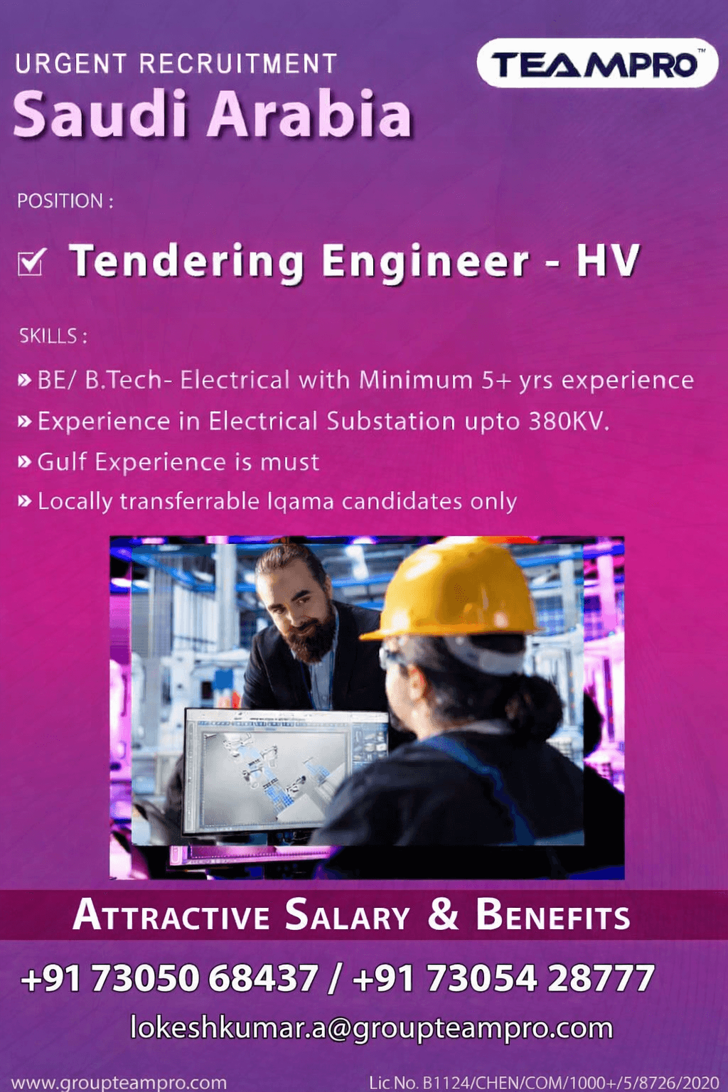 Tendering Engineer (HV) in Saudi Arabia Tendering Engineer (HV) in Saudi Arabia