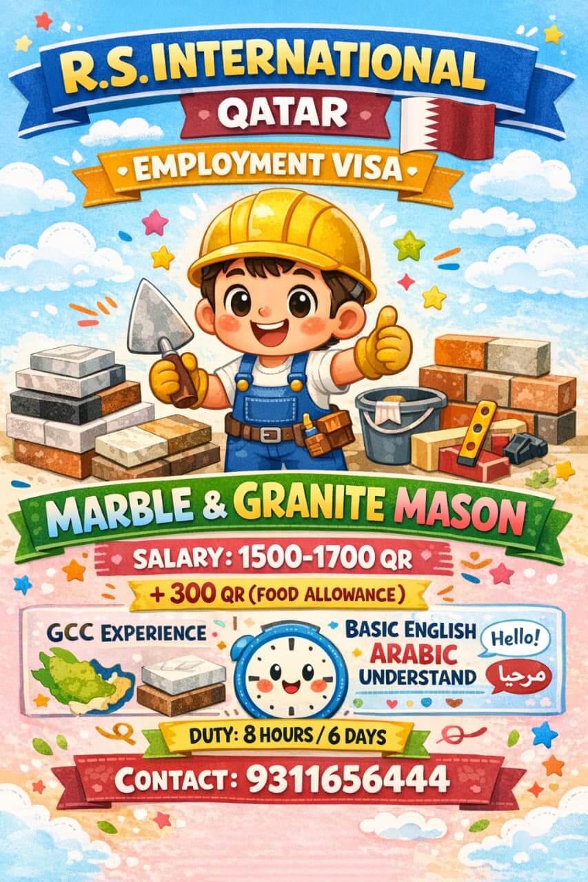 URGENT REQUIREMENT FOR MARBLE MASON URGENT REQUIREMENT FOR MARBLE MASON