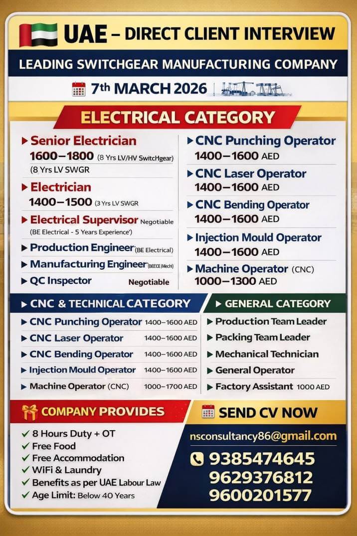 LEADING SWICHGEAR MANUFACTURING COMPANY REQUIREMENT FOR UAE