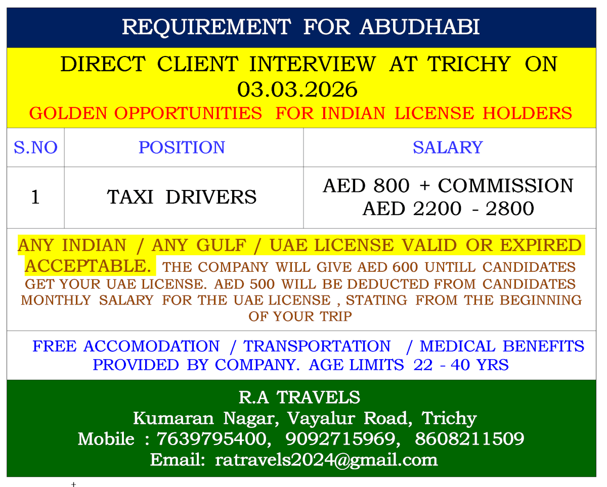 REQUIREMENT FOR ABUDHABI REQUIREMENT FOR ABUDHABI