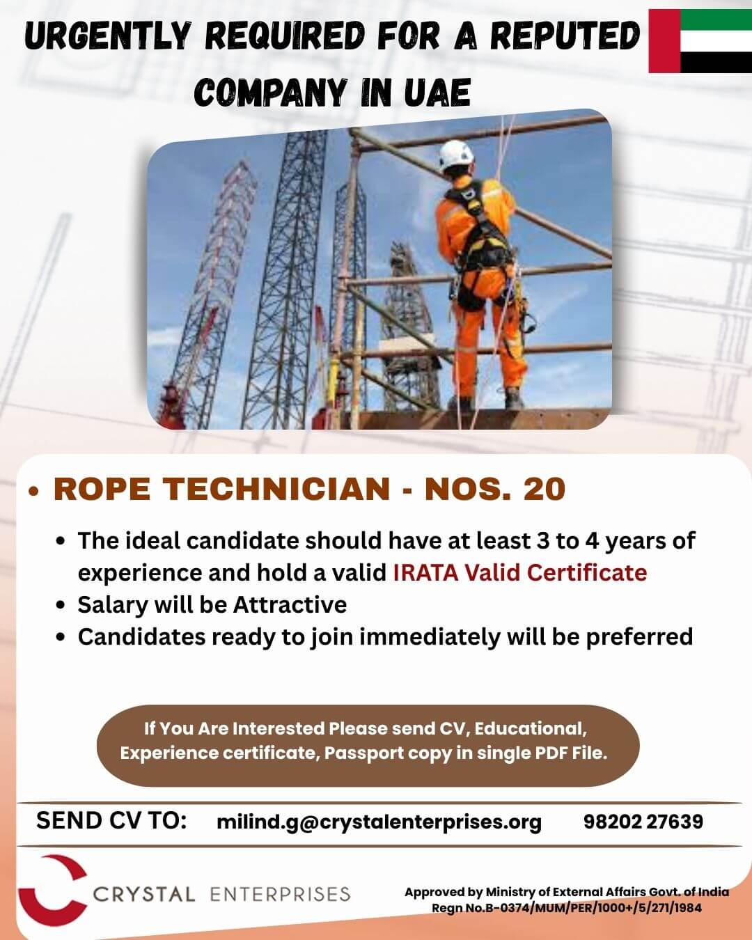 URGENTLY REQUIRED FOR REPUTED CO. IN UAE