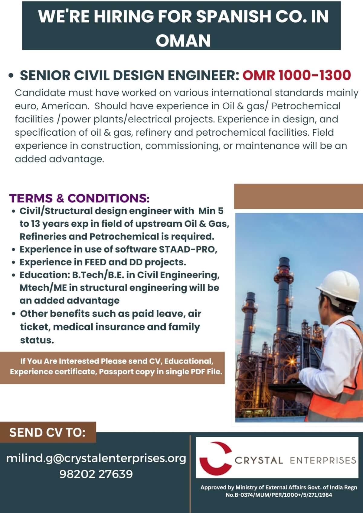 WE ARE HIRING FOR SPANISH CO. IN OMAN