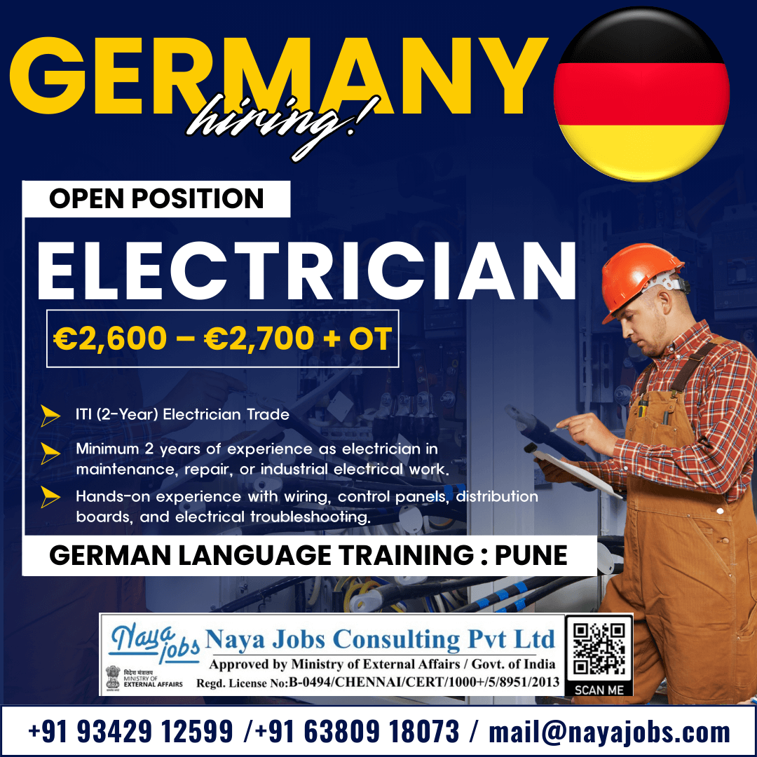 HIRING – ELECTRICIAN (GERMANY)