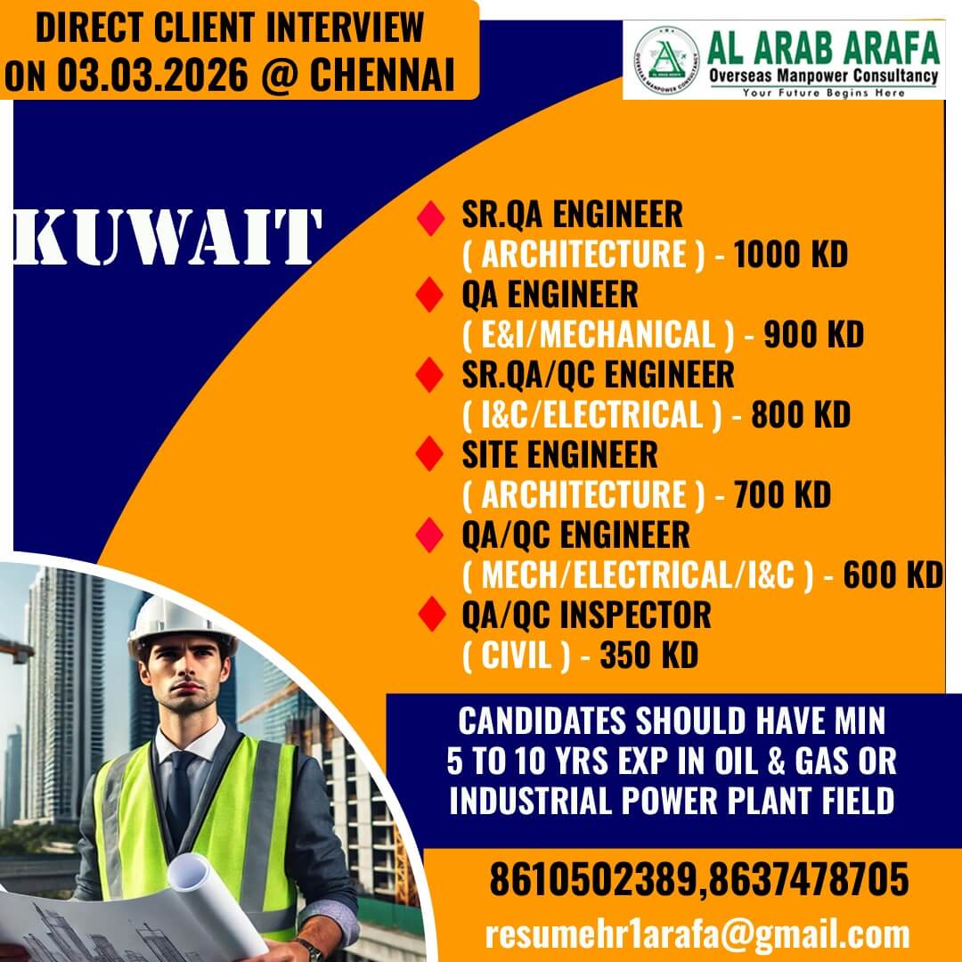 DIRECT CLIENT INTERVIEW ON 03.03.2026 @ CHENNAI DIRECT CLIENT INTERVIEW ON 03.03.2026 @ CHENNAI