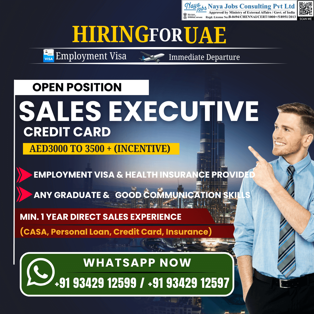 URGENT HIRING – SALES EXECUTIVE (BANKING SALES)