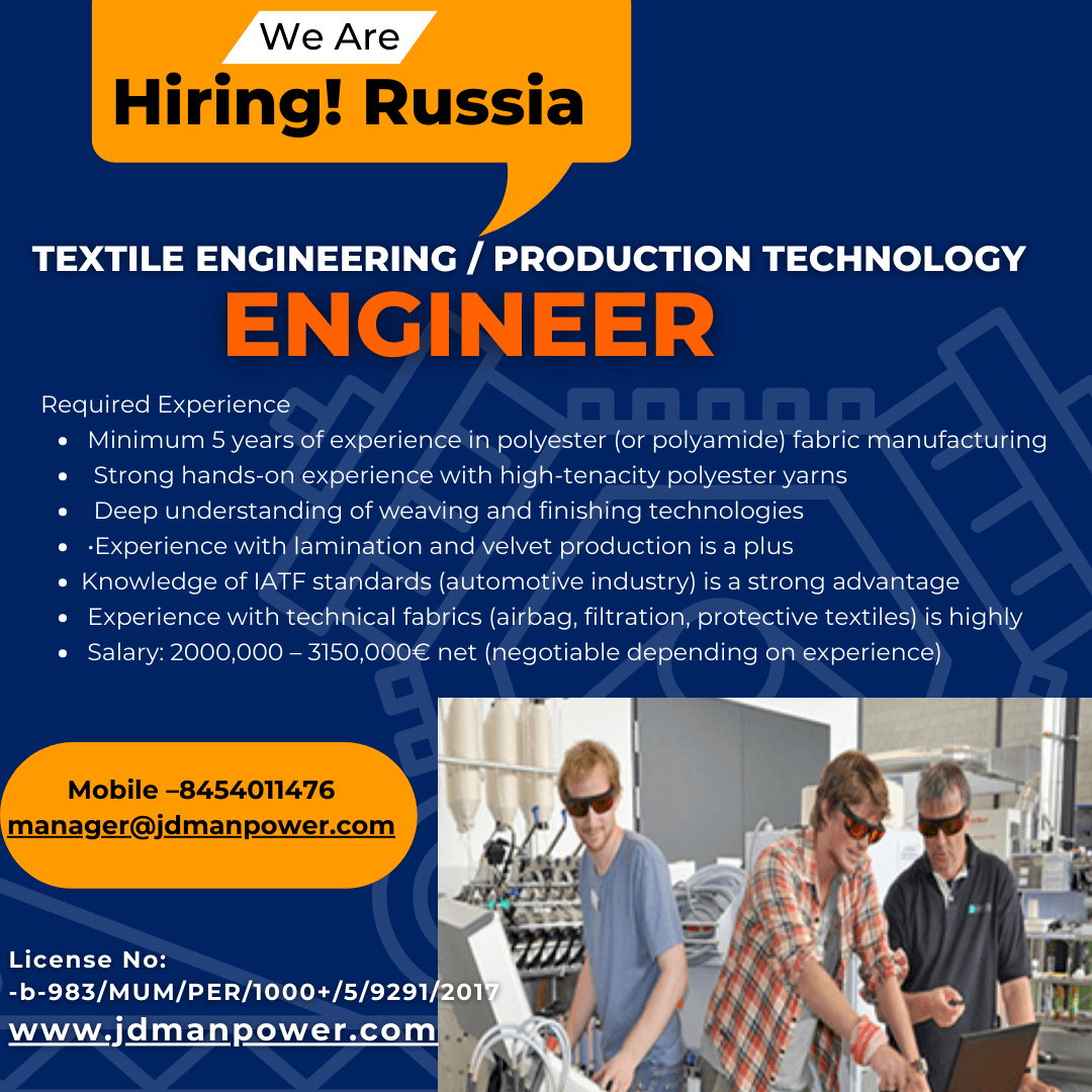 Textile Engineering / Production Technology for RUSSIA Textile Engineering / Production Technology for RUSSIA