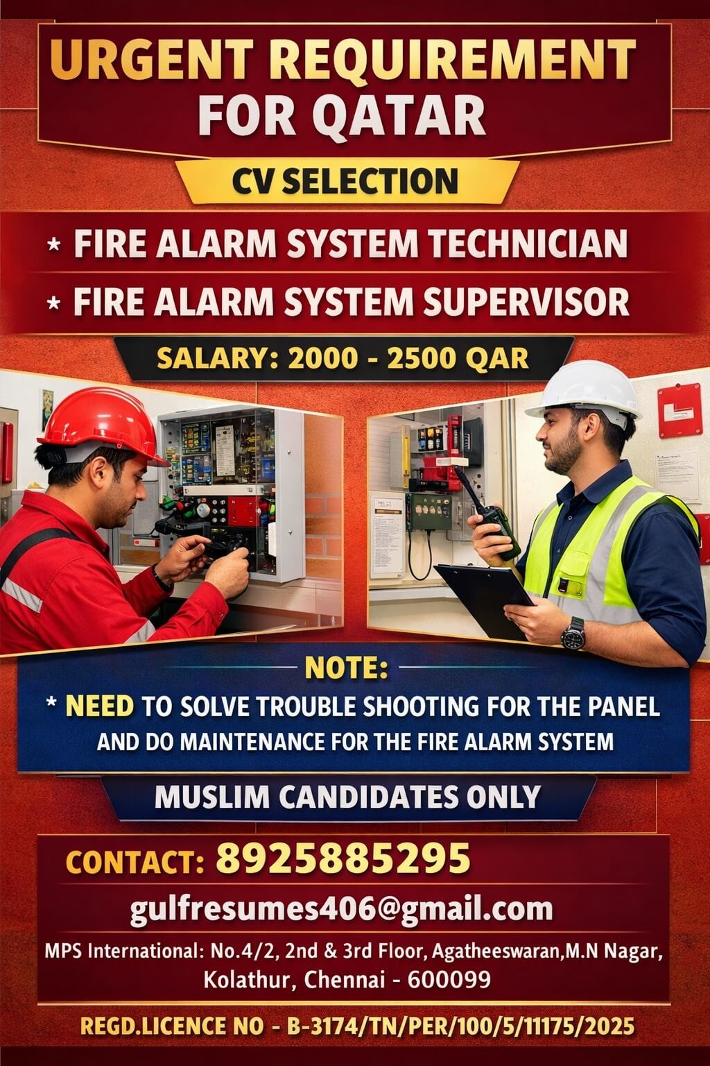 URGENT REQUIREMENT FOR QATAR CV SELECTION URGENT REQUIREMENT FOR QATAR CV SELECTION