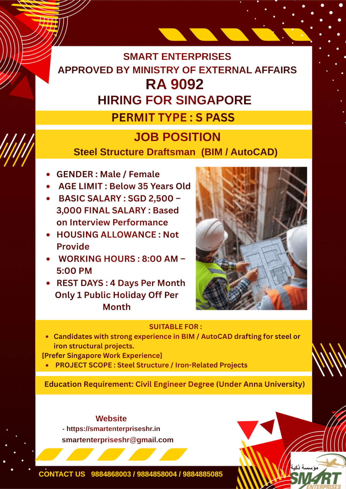 URGENT REQUIREMENT FOR SINGAPORE