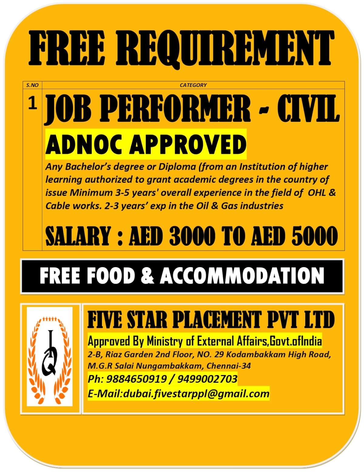 FREE REQUIREMENT FOR ABUDHABI FREE REQUIREMENT FOR ABUDHABI