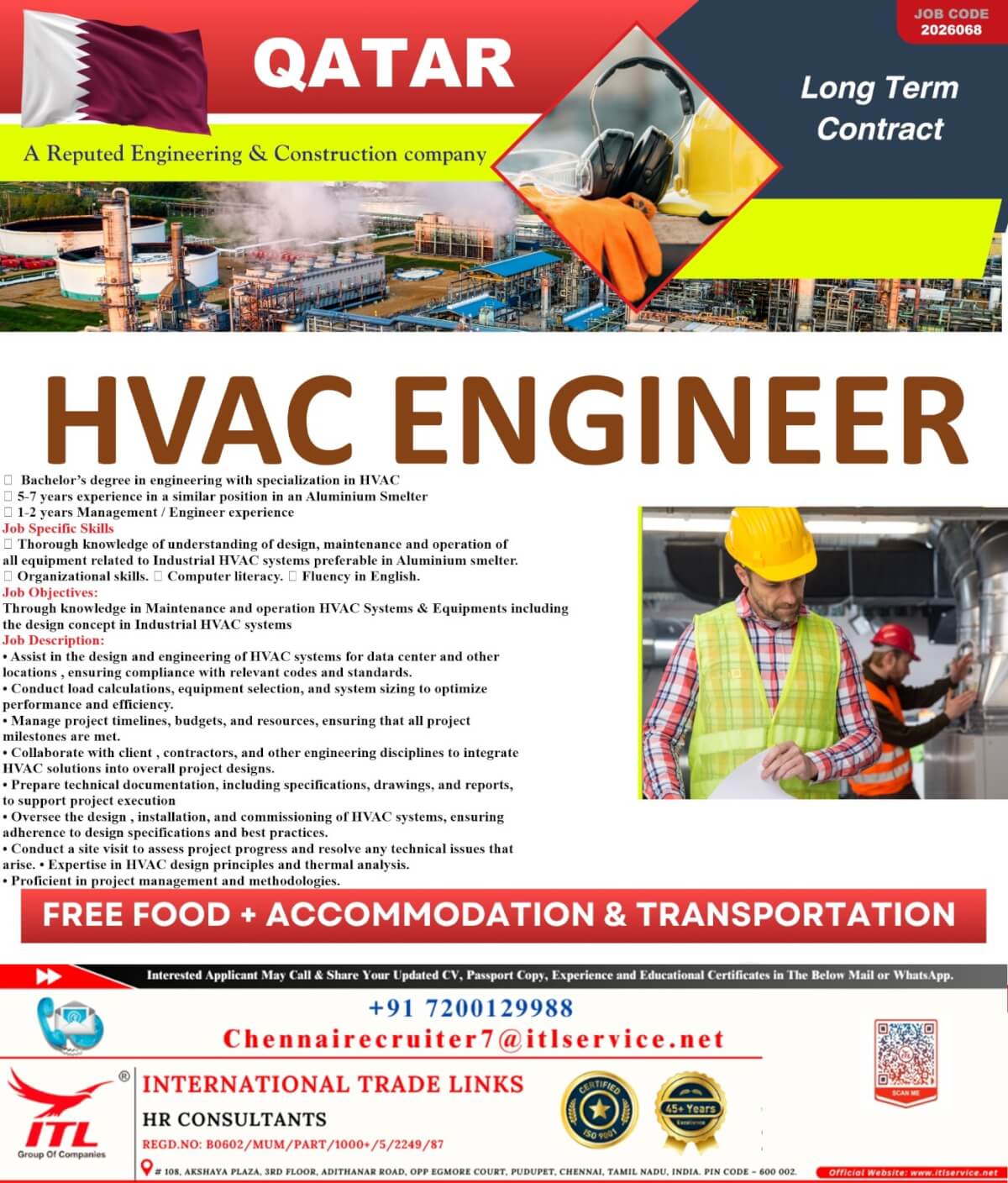 HVAC ENGINEER for QATAR HVAC ENGINEER for QATAR